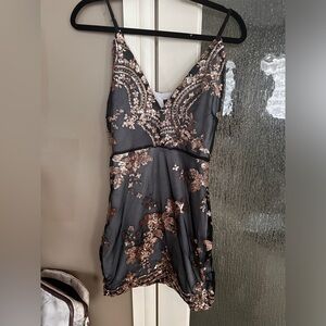 CBR SHORT SPAGHETTI STRAP SEQUIN DRESS